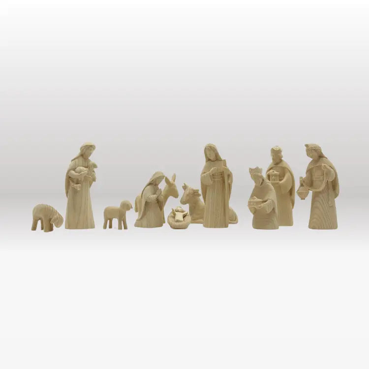 Krippenfiguren Set (11 Figuren) von Akantus natur