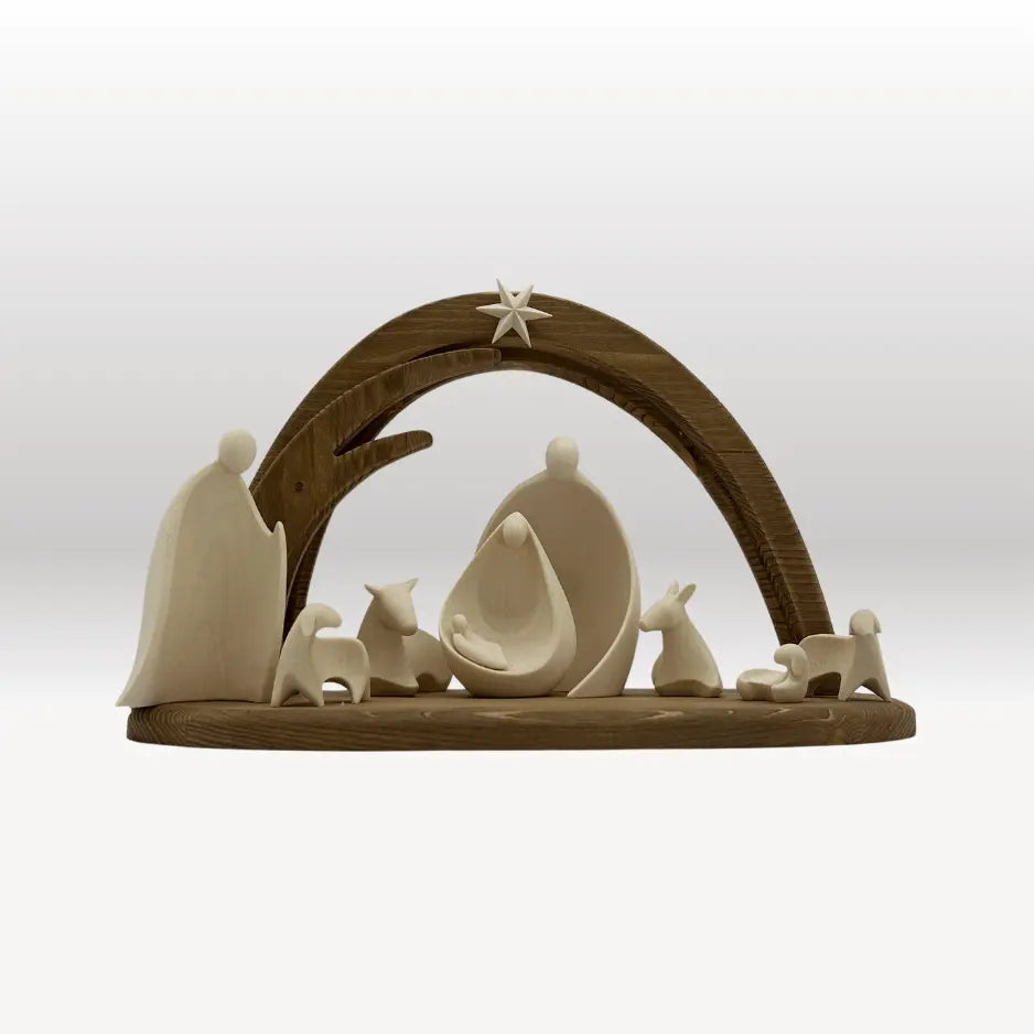 Krippenfiguren Set (8 Figuren) von Ambiente Design mit Stall "Leonardo"