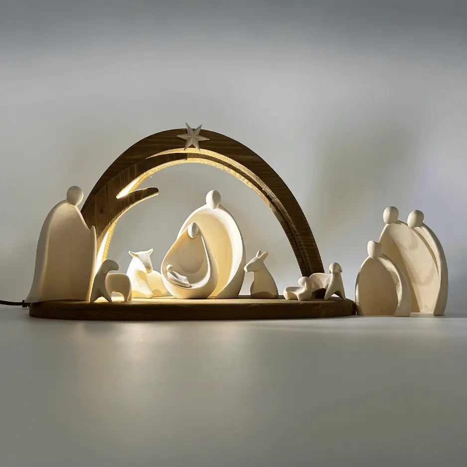 Krippenfiguren Set (10 Figuren) von Ambiente Design mit Stall "Leonardo"