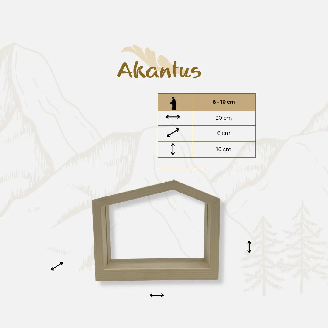 Grössentabelle Familienhaus "Akantus Design" Fichte natur