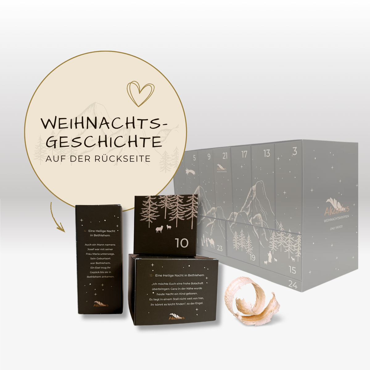 Adventskalender Nr. 2: von Leonardo natur mit Stall "Leonardo"