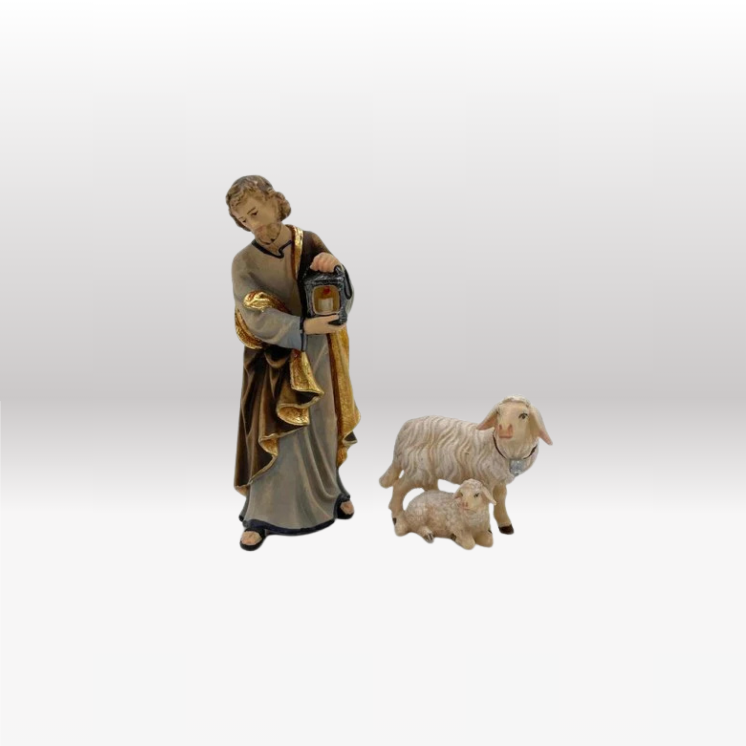 Schaf stehend und Lamm liegend Krippenfigur von Kostner-2