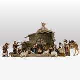 Krippenfiguren Set mit Rustikaler Stall 20 Figuren von Kostner