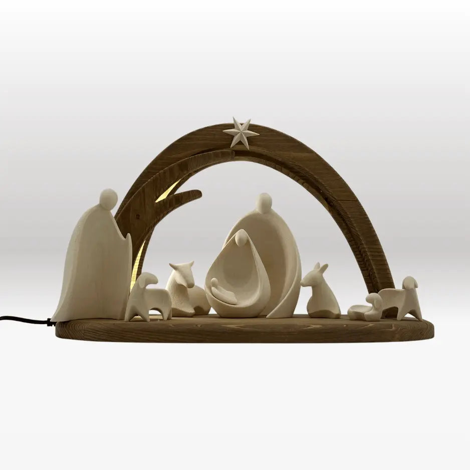 Krippenfiguren Set (8 Figuren) von Ambiente Design mit Stall "Leonardo"