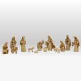 Krippenfiguren Set mit Moderner Stall, Beleuchtung und 15 Figuren von Akantus