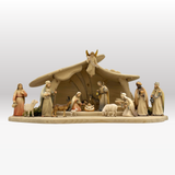 Krippenfiguren Set mit Stall heilige Nacht groß 15 Figuren von Licht
