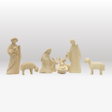 Krippenfiguren Set mit Stall Licht groß 8 Figuren von Leonardo natur