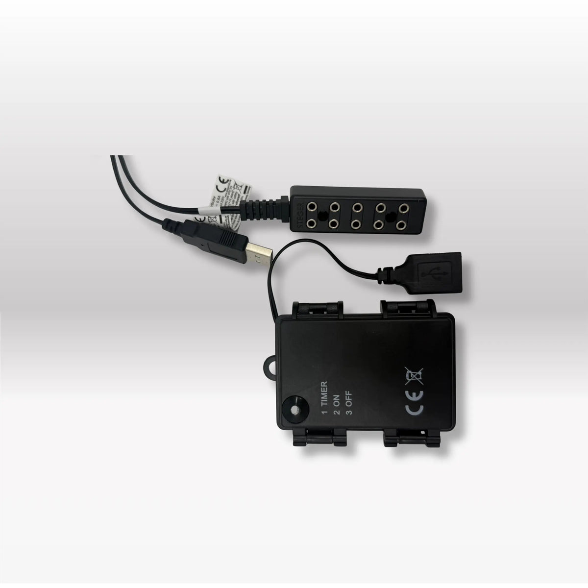Krippenzubehör Batteriebox 3x AA ON/OFF/TIMER +5-fach Verteiler USB