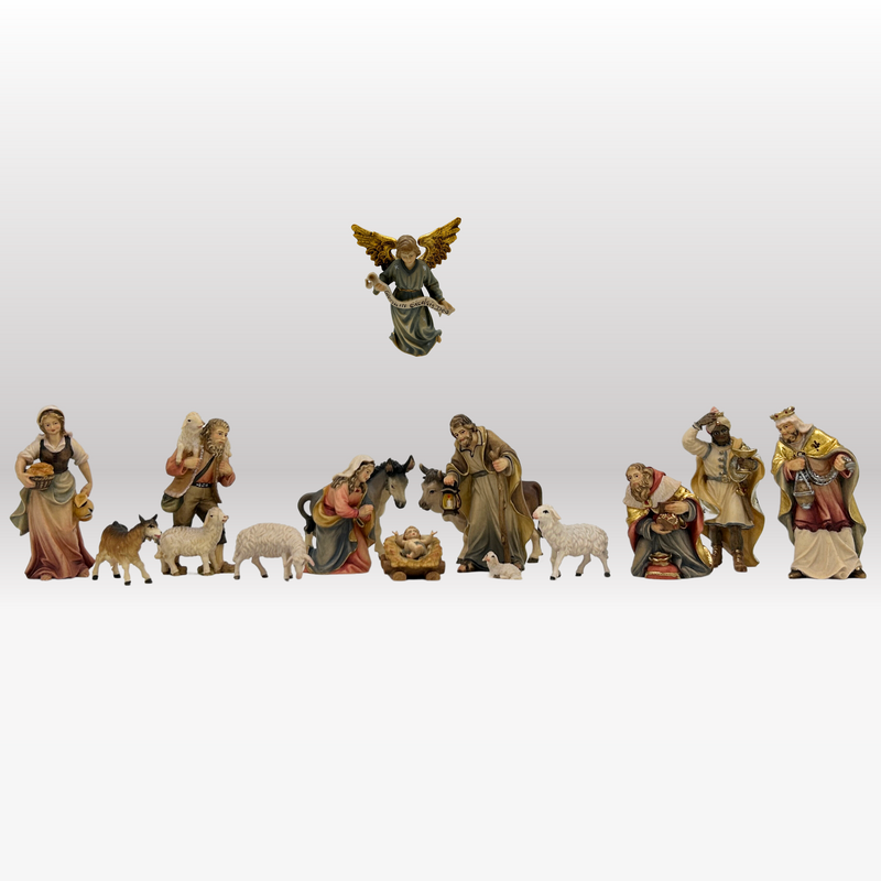 Krippenfiguren Set mit Stall Tradition 15 Figuren von Heimatkrippe