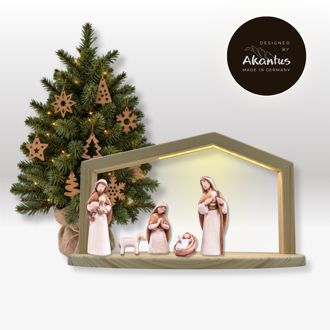 Adventskalender Nr. 2: von Akantus bemalt mit Stall "Akantus Design" natur
