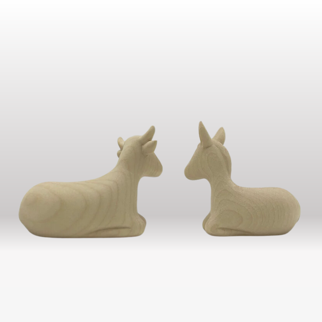 2er Set Tiere Krippenfiguren von Leonardo natur