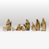 Krippenfiguren Set mit Stall heilige Nacht groß 11 Figuren von Licht