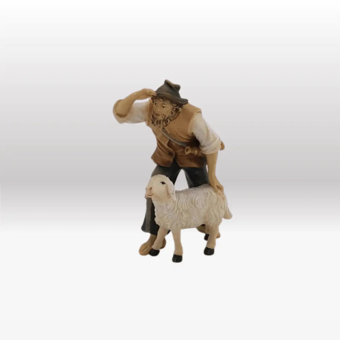 Hirte schauend mit Schaf von Kostner-1