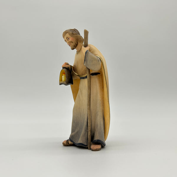 Heiliger Josef Krippenfigur mit Stock von Licht