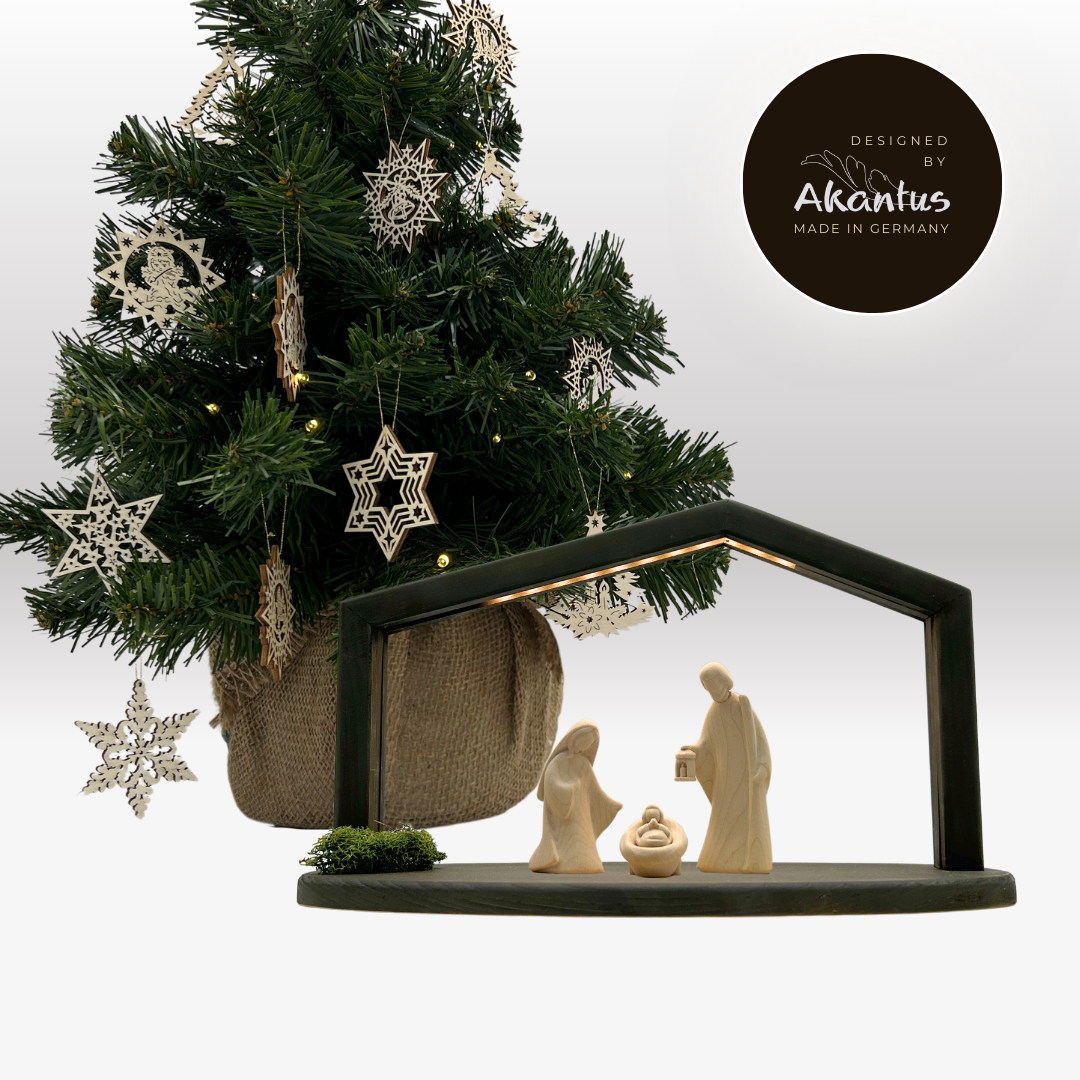 Adventskalender Nr. 3: Leonardo natur mit Stall "Akantus Design" stone