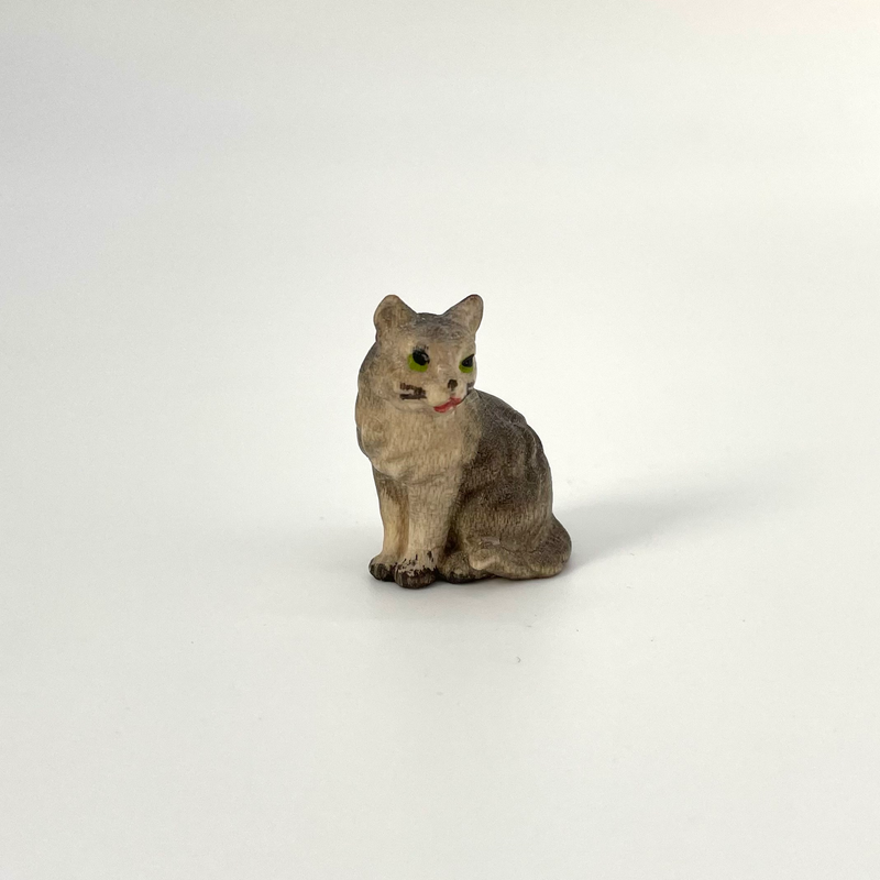 Katze sitzend Krippenfigur von Kostner