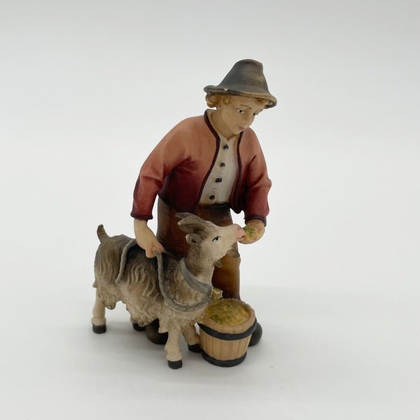 Junge mit Ziege Krippenfigur von Kostner Kostner